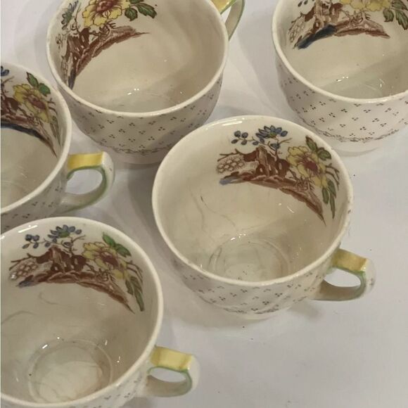 Royal Doulton Grantham Brown 6 Demitasse Espresso Cups and 4 Saucers D547 - Picture 6 of 9
